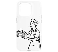 Pizza Maker Sketch Pizzaiolo para niños Carcasa para iPhone 15 Pro