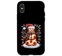 Pizza Muñeco De Nieve Sombrero De Santa Comida Rápida Feliz Fiesta Carcasa para iPhone X/XS