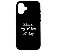Pizza my slice of joy Funny Pizza Minimalista Escribir Carcasa para iPhone 16