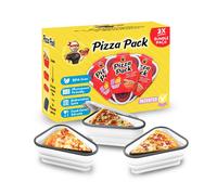 PIZZA PACK The Perfect Reusable Pizza Storage Container with 5 Microwavable Serving Trays - BPA-Free Adjustable Pizza Slice Container to Organize & Sa