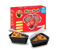 PIZZA PACK The Perfect Reusable Pizza Storage Container with 5 Microwavable Serving Trays - BPA-Free Adjustable Pizza Slice Container to Organize & Sa