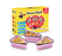 PIZZA PACK The Perfect Reusable Pizza Storage Container with 5 Microwavable Serving Trays - BPA-Free Adjustable Pizza Slice Container to Organize & Sa
