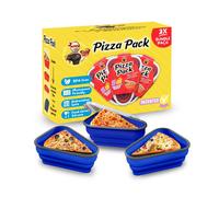 PIZZA PACK The Perfect Reusable Pizza Storage Container with 5 Microwavable Serving Trays - BPA-Free Adjustable Pizza Slice Container to Organize & Sa