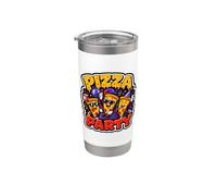 Pizza Party Funny Slices Fiesta Oficina Escuela Broma Juego de palabras Diversión Vaso térmico de acero inoxidable de doble pared