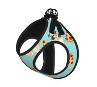 Pizza Party - Juego de correa de arnés ajustable para gatos y perros, chaleco de malla suave y transpirable con diseño reflectante, correa a prueba de fugas para mascotas pequeñas, entrenamiento para