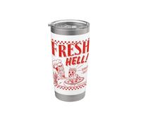 Pizza Satan "Fresh Hell" Satan Occult Satanic Lucifer Vaso térmico de acero inoxidable de doble pared