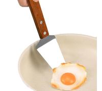 Pizza Shovel - Servidor de pastel de mango de madera | de cocción resistente al calor de acero inoxidable para queso-cuchilla duradera de 12 pulgadas con borde cónico-agarre antideslizante para