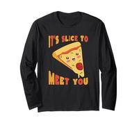 Pizza Slice Cute Funny Food Juego de Palabras Manga Larga