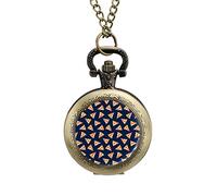 Pizza Slice Food - Reloj de bolsillo vintage de aleación para colgar