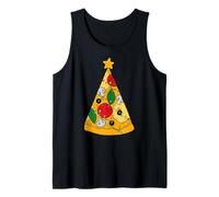 Pizza Slice Funny Christmas Tree Family Food Pizza Lover Camiseta sin Mangas