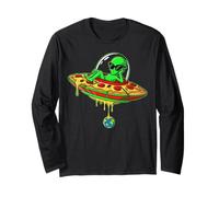 Pizza Slice UFO Alien Funny Cosmic Food Manga Larga