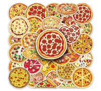 Pizza Stickers Pizza Pegatinas 50 Unidades Skateboard Graffiti Pegatinas Motocicletas Bicicleta Snowboard Equipaje Portátil Coche Maleta para Niños y Jóvenes Pegatinas de Vinilo Impermeable