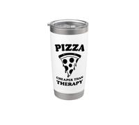 Pizza Terapia más barata Pizza Slice Food Lover Terapeuta Vaso térmico de acero inoxidable de doble pared