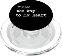 Pizza the way to my heart Funny Pizza Minimalista Escribir PopSockets PopGrip para MagSafe