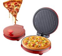 Pizzera Eléctrica De 1000 W, Horno For Pizza, Máquina For Hacer Panqueques Con Superficie Antiadherente, Calentamiento Y Horneado Uniforme Por Ambos Lados, 23 Cm, Apertura De 180 Grados