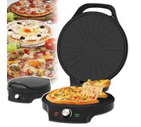 Pizzera Eléctrica De 2000 W, Diámetro De 32 Cm, Calentamiento Por Ambos Lados, Diseño Antiadherente, Mango Antiescaldaduras, Asado Rápido, Ideal Para Hacer Pizzas En Casa.,Black