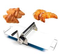 Pizzera Manual de 12/15", laminadora de Masa Manual de Acero Inoxidable, compacta, con Grosor Ajustable de 0,5 a 17,5 mm/0,5 a 27 mm, para Hacer Masa de hojaldre de panadería, RS201