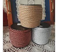 PIZZITALIANI Pasamaneria dorada - Cuerda trenzada metalizada oro, Diámetro 8mm Embalaje 20m, Cordon para cortinas, Cinta de cuerda para tapiceria