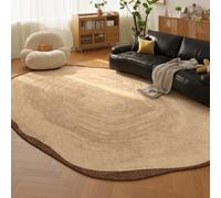 PIZZZENO Alfombras de Estilo Retro para Dormitorio, Formas Irregulares, decoración de Sala de Estar, Alfombra Gruesa de Felpa, Alfombra de Suelo, Suave y esponjosa, Estudio, C, 100 x 160 cm