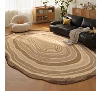 PIZZZENO Alfombras de Estilo Retro para Dormitorio, Formas Irregulares, decoración de Sala de Estar, Alfombra Gruesa de Felpa, Alfombra de Suelo, Suave y esponjosa, para Estudio, P, 100 x 160 cm