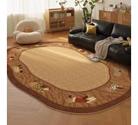 PIZZZENO Alfombras de Estilo Retro para Dormitorio, Formas Irregulares, decoración de Sala de Estar, Alfombra Gruesa de Felpa, Alfombra de Suelo, Suave y esponjosa, N, 100 x 160 cm