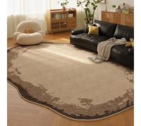 PIZZZENO Alfombras de Estilo Retro para Dormitorio, Formas Irregulares, decoración de Sala de Estar, Alfombra Gruesa de Felpa, Alfombra de Suelo, Suave y esponjosa, para Estudio, H, 100 x 160 cm