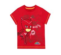 PJ Masks Camiseta de Manga Corta para niños Buhíta Rojo 8-9 Años