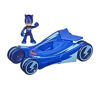 PJ Masks Glow & Go Cat-Car - Vehículo de Juguete Preescolar, Coche Catboy Iluminado con Figura de acción Catboy para niños a Partir de 3 años