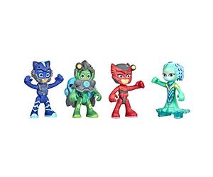 PJ Masks Juego de figuras de acci n Underwater Heroes Dive Time Mission, 4 figuras de PJ Masks incluye figuras de acci n Gekko, Owlette, Catboy y Octobella