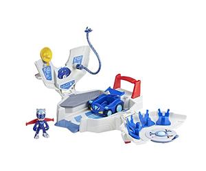 PJ Masks Power Heroes - Base de Operaciones PJ Power - Set de Juego Coche y Figura - Juguetes niños y niñas