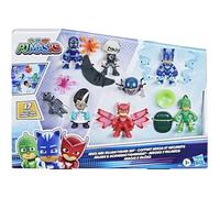 PJ Masks Set de Figuras de héroes y Villanos niños en Edad Preescolar, 7 Figuras de acción con 10 Accesorios, a Partir de 3 años