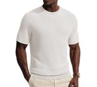 PJ PAUL JONES Camiseta de manga corta para hombre, cuello redondo, de punto liso, para hombre, blanco, XXL