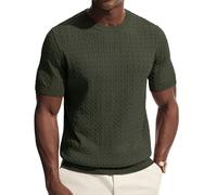 PJ PAUL JONES Camiseta de manga corta para hombre, cuello redondo, informal, de punto, verde, S
