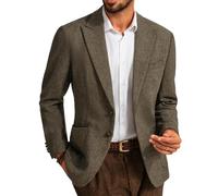 PJ PAUL JONES Chaqueta de lana tweed para hombre, estilo deportivo, corte regular, blazer británico moderno para hombre, caqui, M