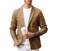 PJ PAUL JONES Chaqueta Slim Fit para hombre, monocolor, algodón, informal, deportiva, marrón, 2XL, marrón