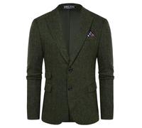PJ PAUL JONES Sakko Americana británica de corte regular para hombre, 2 botones, moderna chaqueta de negocios, Verde militar., XL