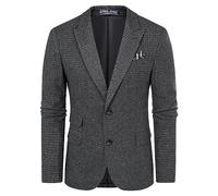 PJ PAUL JONES Sakko Americana británica de corte regular para hombre, 2 botones, moderna chaqueta de negocios, Negro , M
