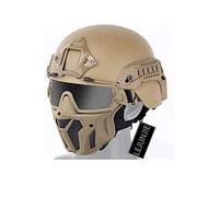 PJ Tactical Airsoft Casco y Máscara de Protección Facial Completa, con Gafas Antivaho Desmontables Casco Fast para Paintball CS