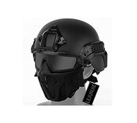 PJ Tactical Airsoft Casco y Máscara de Protección Facial Completa, con Gafas Antivaho Desmontables Casco Fast para Paintball CS