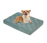 PJDDP Cama Ortopédica para Perros, Colchon Perro con Espuma De Caja De Huevos, Cama De Perros con Funda Extraíble Lavable Y Parte Inferior Antideslizante,Pine Green,L