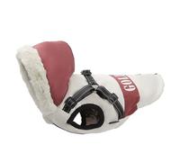 PJDDP Chaqueta De Invierno para Perros con Arnés Integrado, Chaqueta De Invierno Impermeable, Abrigo para Perro Ropa con Capucha con Reflectantes Tiras para Perros Pequeños,Rojo,3XL