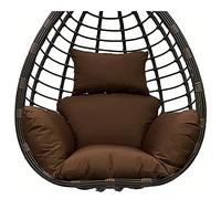 PJDDP Columpio Cesta Colgante del Amortiguador De Asiento, Lavable Colgante Huevo Cojines con Cremallera, Silla Colgante Mimbre Hamaca Jardin para Interiores Y Exteriores,Marrón