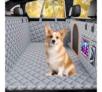 PJDDP Funda Coche Asiento Trasero para Perros con Fondo Duro, Coche Perros Asiento Trasero De Un Coche Antideslizante, Extensor De Asiento Trasero para Perros,Gris