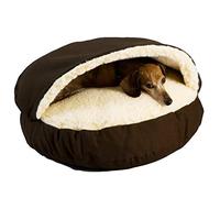 PJDDP Pet Dog Bed Pet Cave Bed, Cojín Acogedor con Tapa E Inserto Extraíbles, Ofrece Soporte para Cabeza, Cuello Y Articulaciones, Lavable A Máquina para Mascotas De hasta 13 A 66 Libras,Café,S