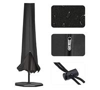 PJDH Cubierta para sombrilla al aire libre, 190 x 25 x 50 cm, impermeable, tela Oxford 600D, revestimiento de PVC con cremallera, para sombrillas de 1,8 m a 3,4 m, color negro