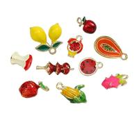Pjeghbvop Abalorio de aleación con forma de fruta para manualidades, con gancho seguro y duradero colgante de fruta para manualidades