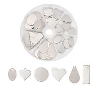 Pjeghbvop Accesorios de joyería flexibles: acero inoxidable, en forma de gota, en forma de corazón, para cadenas, factores de joyería inmunes de oxidación
