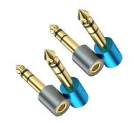 Pjeghbvop Adaptador de guitarra profesional de 3,5 mm hembra a 1/4 pulgadas macho chapado en oro para videocámaras, grabadoras, instrumentos, etc