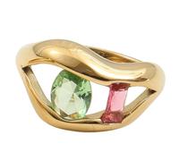 Pjeghbvop Anillos de circonita de moda, joyas de acero de titanio, piedras multicolores, 3 tamaños, accesorios de joyería para el uso diario, elegantes anillos de declaración para mujeres, como se