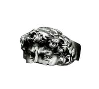Pjeghbvop Anillos de plata únicos con diseño roto, tema de esculturas clásicas, superficie estable y brillante para trajes casuales o formales, estilos de artistas, joyas de plata